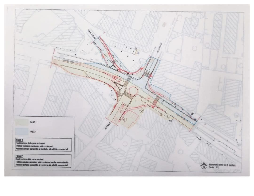 Lavori di costruzione rotatoria Piazza Verdi