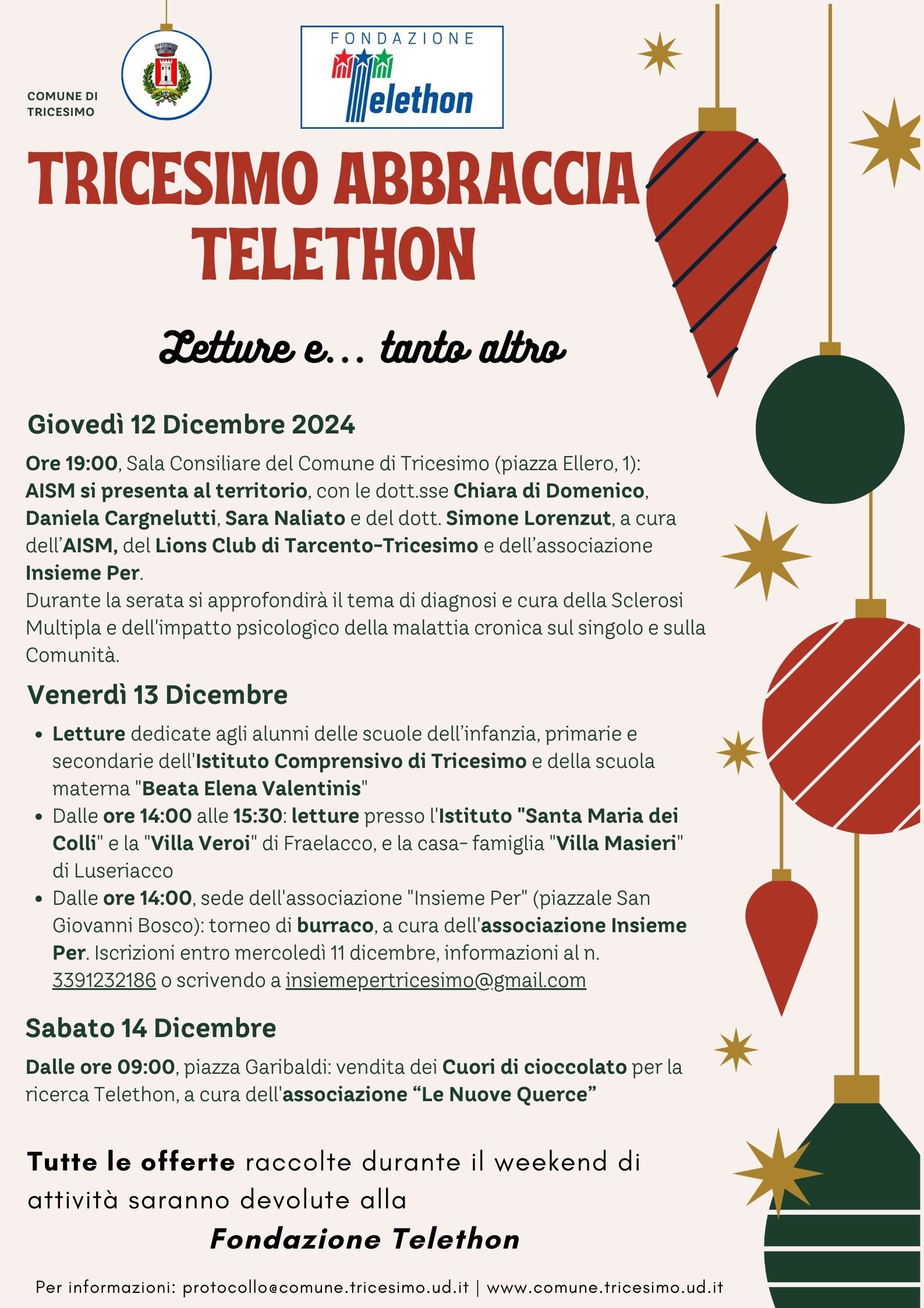 Tricesimo abbraccia Telethon 2024